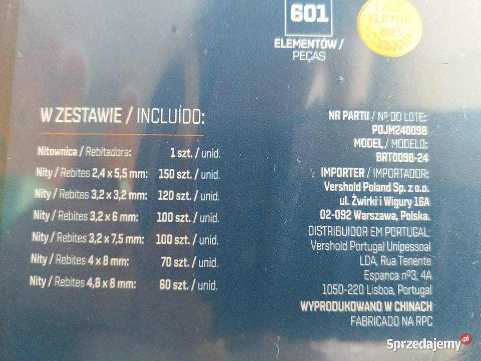 NAJTANIEJ Nitownica Ręczna 600 Nitów Etui Zabrze