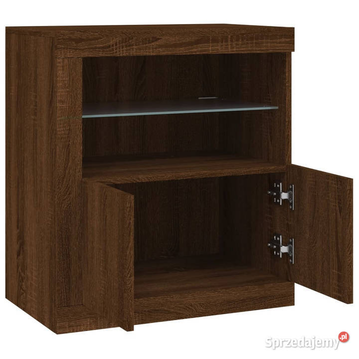 Szafka z oświetleniem LED brązowy dąb 605x37x67 mazowieckie Warszawa