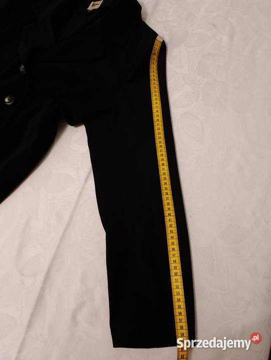 MARYNARKA długa czarna żakiet długi przedłużony Złotniki