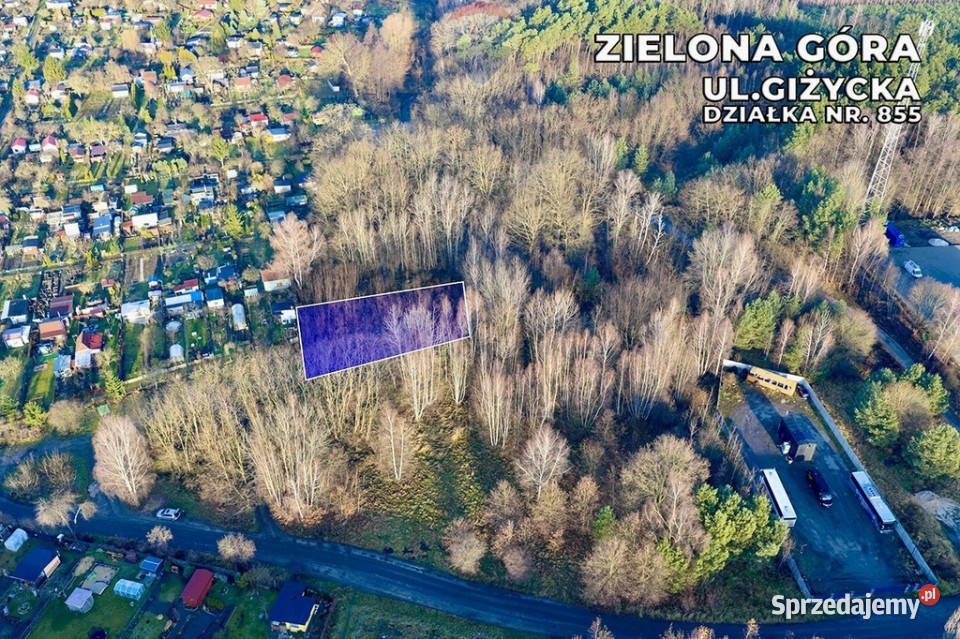 Działka mieszkaniowousługowa 970 m MPZP budowlana lubuskie Zielona Góra sprzedam