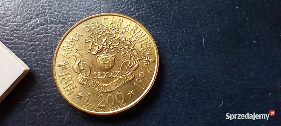 Stare monety 200 lir 1994 Włochy Lesko