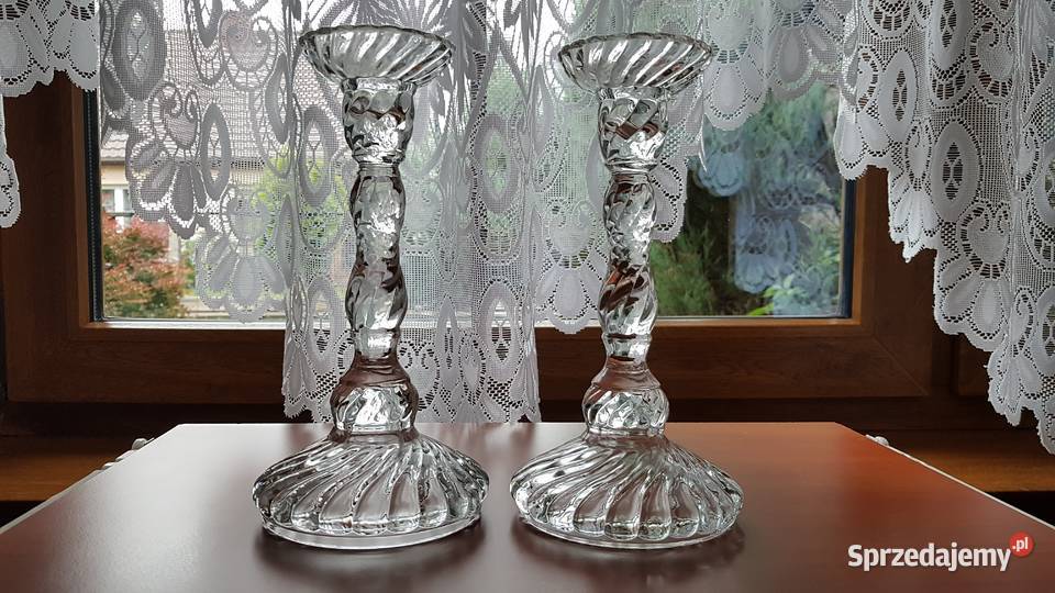 2x świecznik Spirelli świeczniki Ząbkowice szkło śląskie Dąbrowa Górnicza