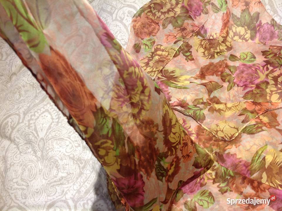 Szal Apaszka Jedwabna Damska j Nowa Dodatki Nowa Sól