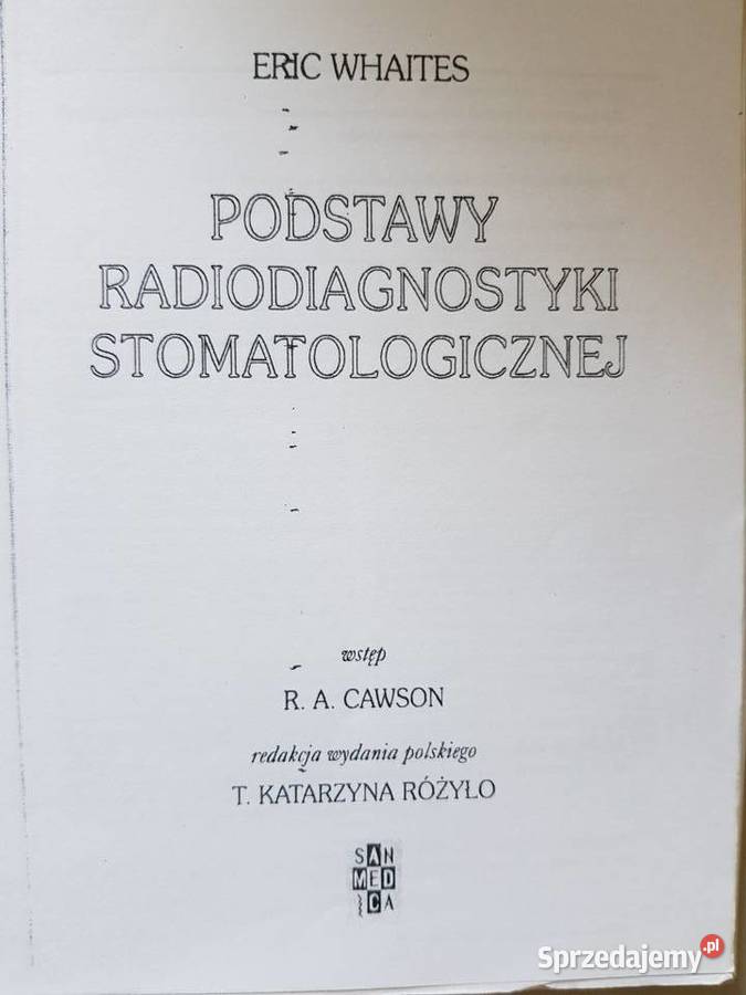 podstawy radiodiagnostyki stomatologicznej eric Kielce sprzedam