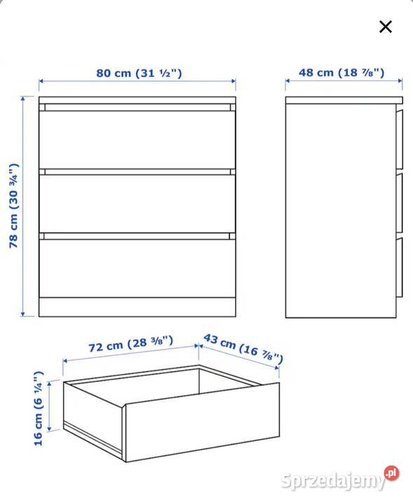 Komoda brązowa IKEA MALM Grodzisk Mazowiecki