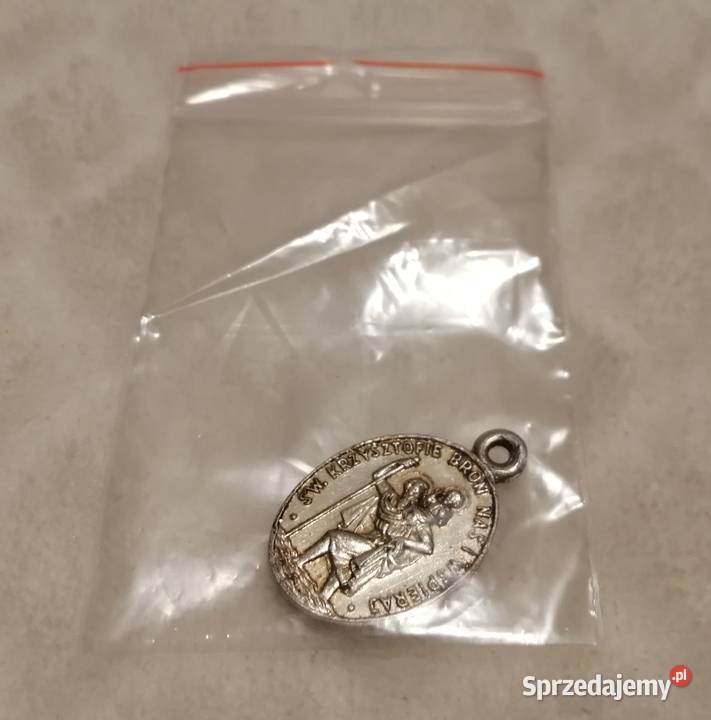 Wisiorek medalik Św Krzysztof 16x25 Kreatywne Ekspozytory i stojaki śląskie Czeladź sprzedam