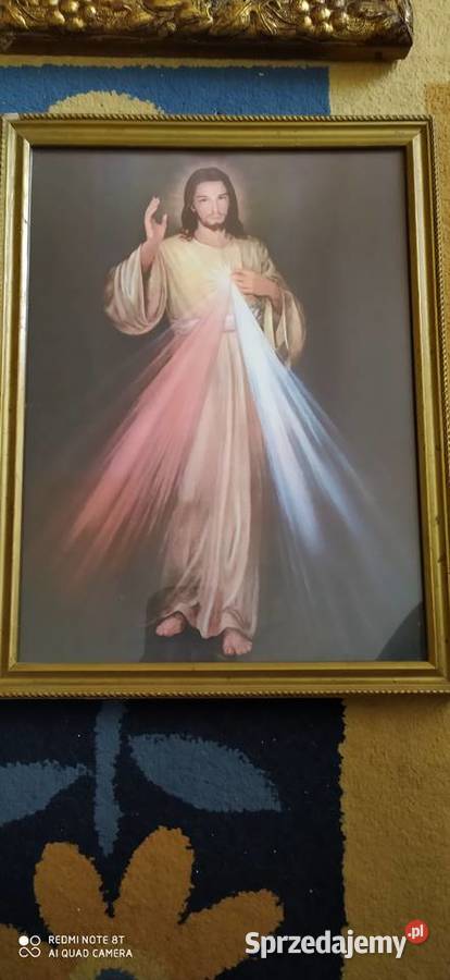 obraz w ozdobnej ramie Jezus Miłosierny