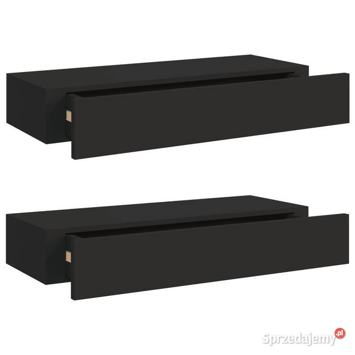Półki ścienne z szufladą 2 czarne 60x235x10 MDF Półki Warszawa