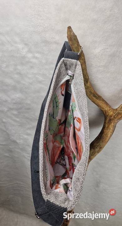 Torba handmade szary melanż dolnośląskie Wrocław sprzedam