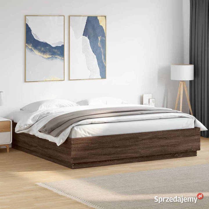Rama łóżka z LED brązowy dąb 200x200 WM3209589 Warszawa