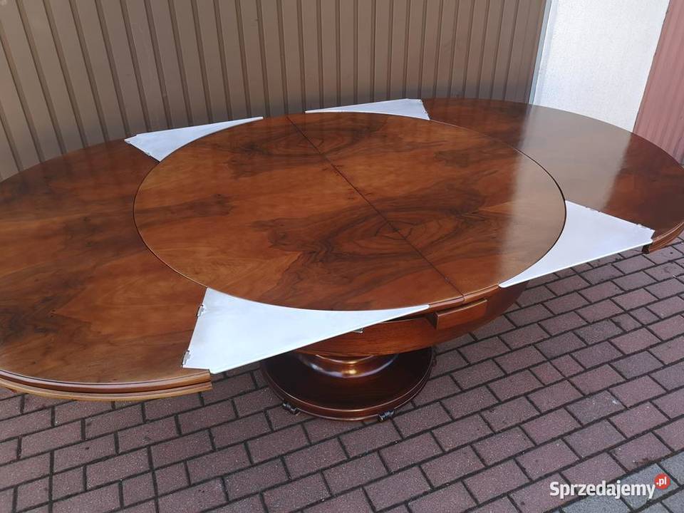 Stół ArtDeco Orzech Unikat Okrągły 130 Antyk Swarzędz