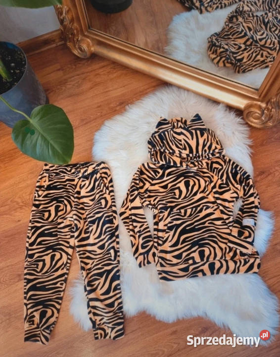 Dres tygrysek z uszkami bluza spodnie zestaw uniseks Katowice