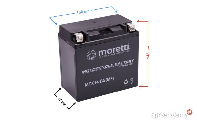 Akumulator Motocyklowy AGM MTX14BS 14Ah 200A L Częstochowa