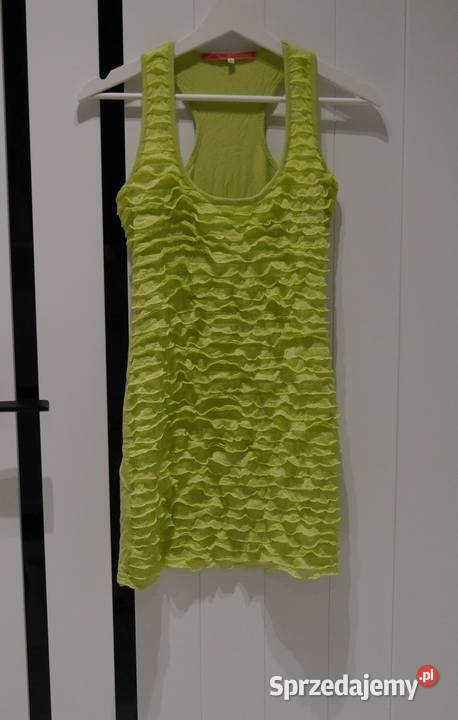 River Island neonkowa sukienka kaskada falban 36 dolnośląskie