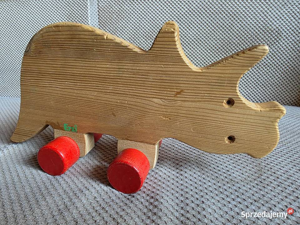 Erzi duży drewniany dinozaur na kółkach Dla Dziecka małopolskie Kraków