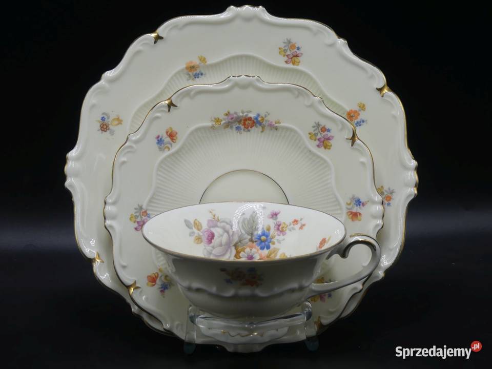 Komplet śniadaniowy Sorau Żary Biała róża 1928 wielkopolskie sprzedam