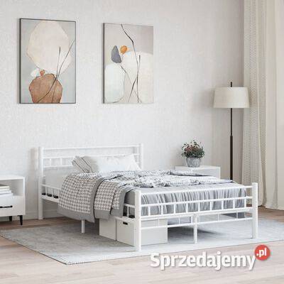 vidaXL Rama łóżka biała metalowa 120 x 200 Warszawa sprzedam