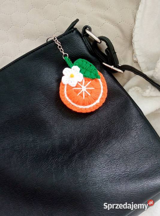 Pomarańcza wykonana na szydełku brelok zawieszka łódzkie Łask