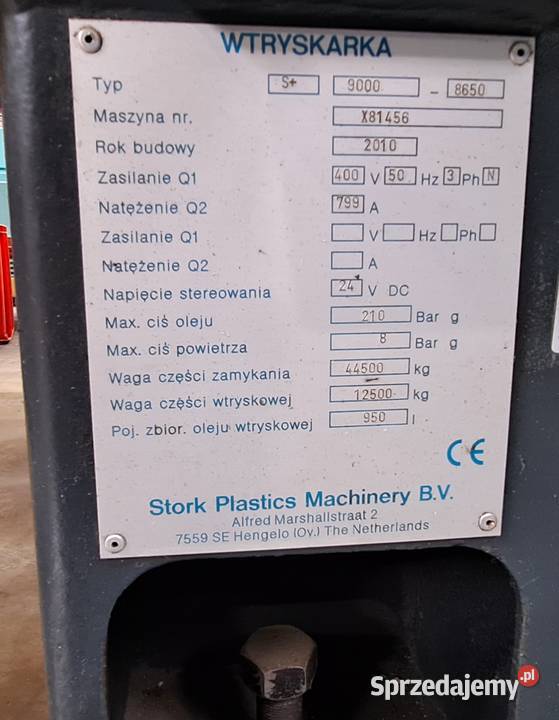 Wtryskarka Stork 9000 łódzkie Łowicz