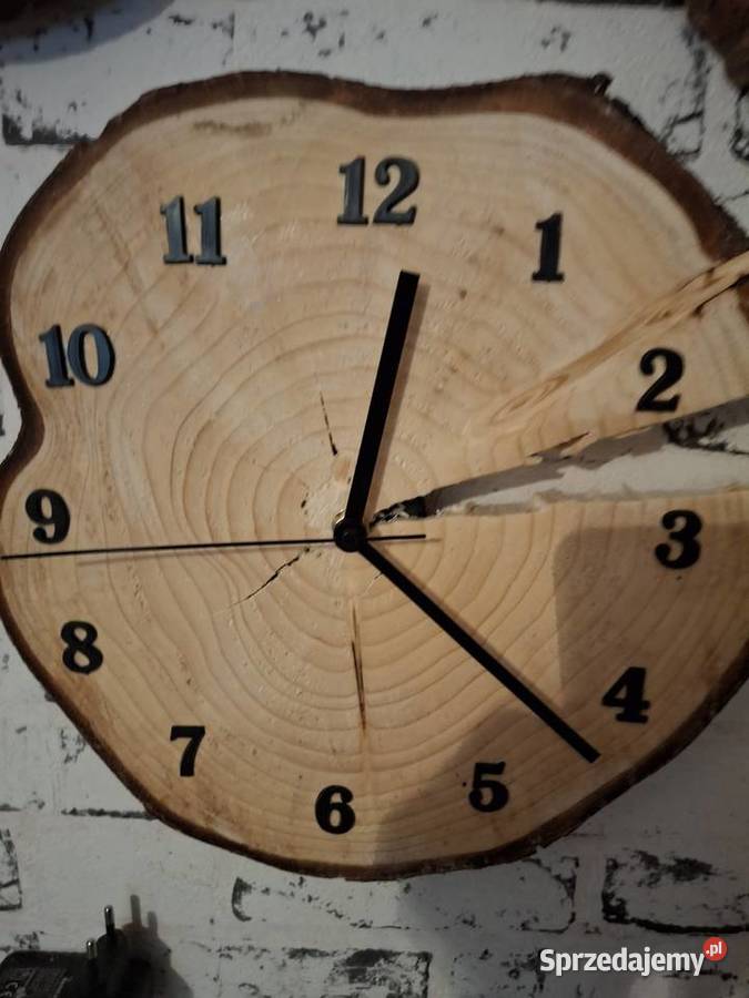 Zegar z plastra drewna średnica 30 Łódź