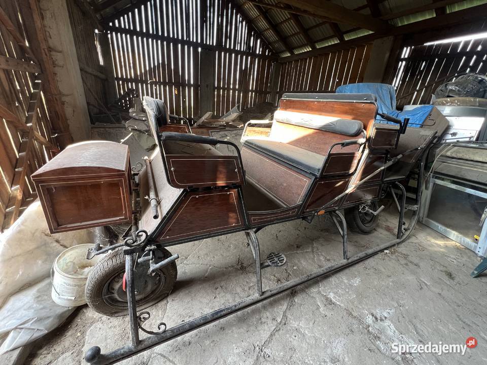 Sanie konne z kołami z hamulcem nieuszkodzony Krasnobród sprzedam