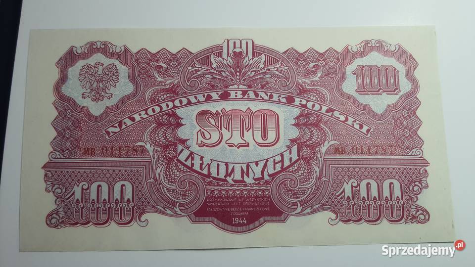 100 złotych 1944 obowiązkowe Warszawa