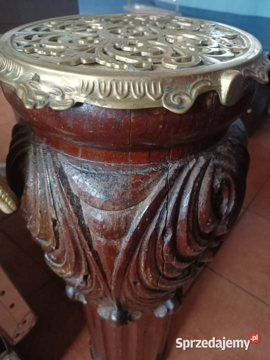 Kwietnik kolumna rzeźbione drewno