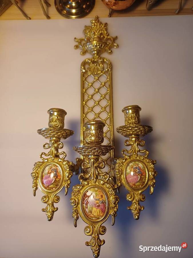 Piękny świecznik mosiężny Poznań