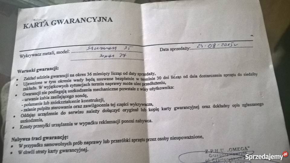 wykrywacz metali szlachetnych salamandra s5 na Kraków