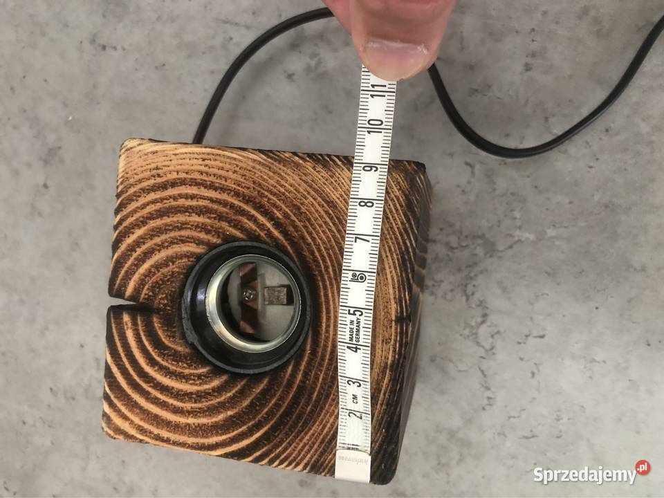 NOWA lampka stołowa drewno wypalane żarówka Dom i Ogród Poznań