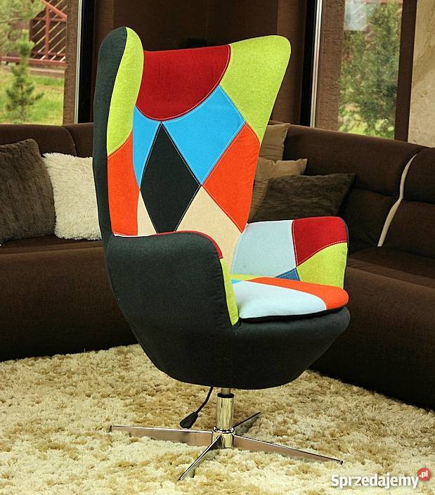 FOTEL Patchwork Chanell EGG Warszawa