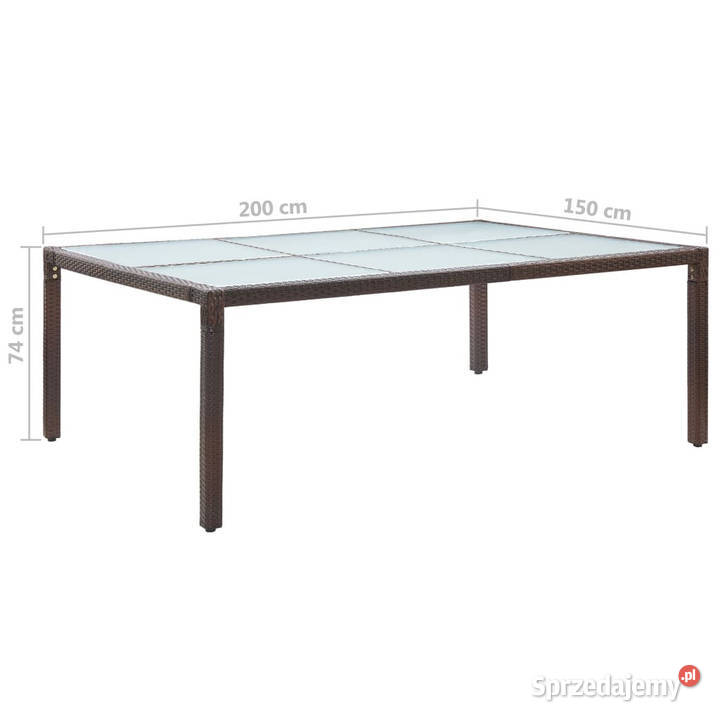 Stół ogrodowy brązowy 200x150x74 polirattan mazowieckie sprzedam