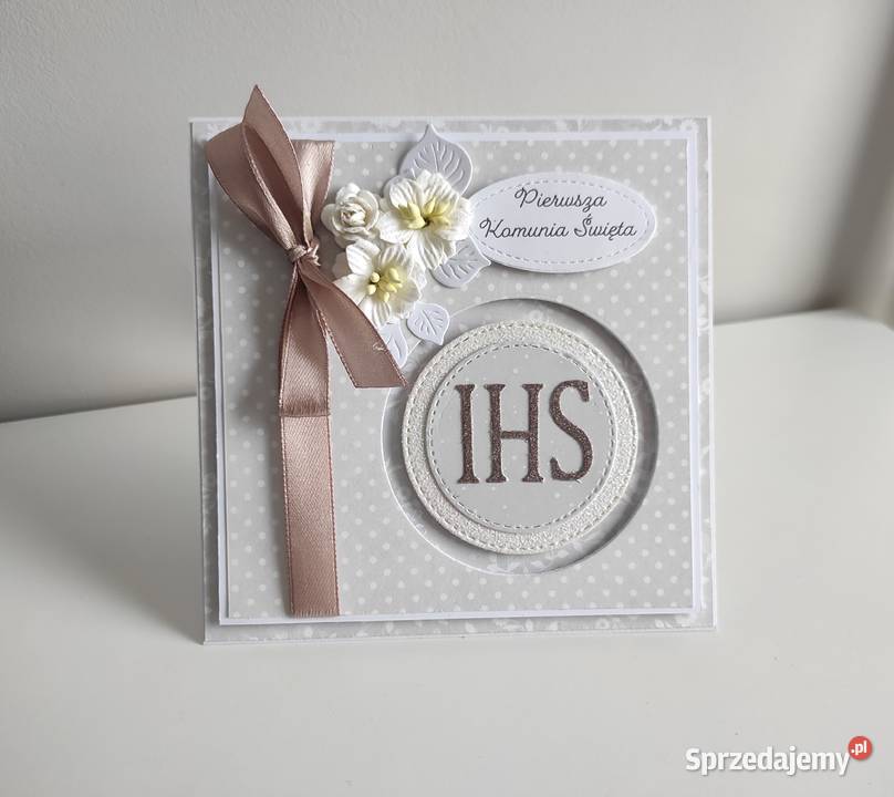 Kartka ręcznie robiona na Komunię Świętą z łódzkie Łódź