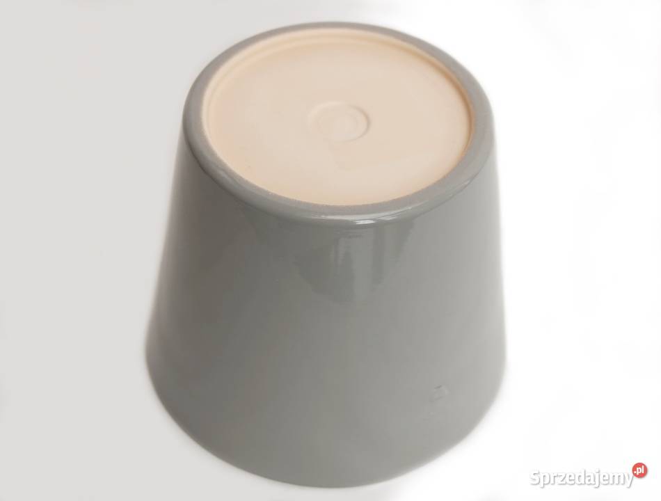 Doniczka osłonka ceramiczna szara gładka śr 13 Lublin