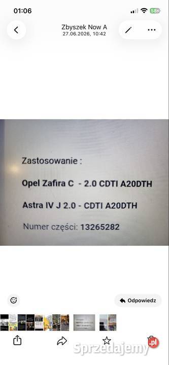 Zderzak Opel Zafira C 2012r Gródek nad Dunajcem
