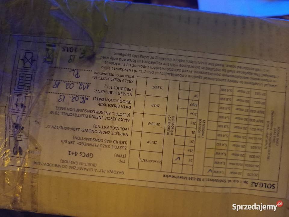 Nowa Płyta Gazowa SOLGAZ GPC 41 Faktura Gaz pod Zwierzyniec sprzedam