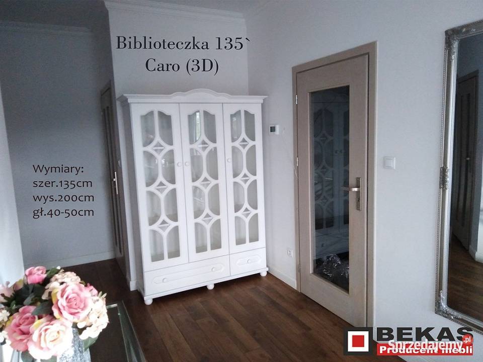 Styl nowa Szafa 130 3D z Lustrami Biały Dąb 50cm Szafy, regały, półki Włocławek