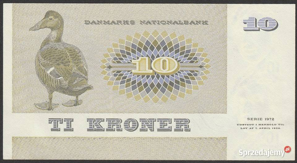 DANIA 10 KORON 1972 STAN BANKOWY UNC Łódź