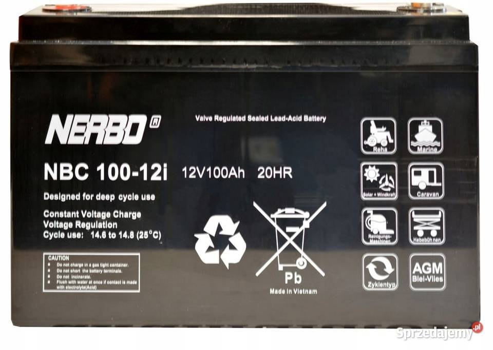 Akumultor NERBO NBC 10012i 12V 100Ah AGM Jelcz-Laskowice sprzedam