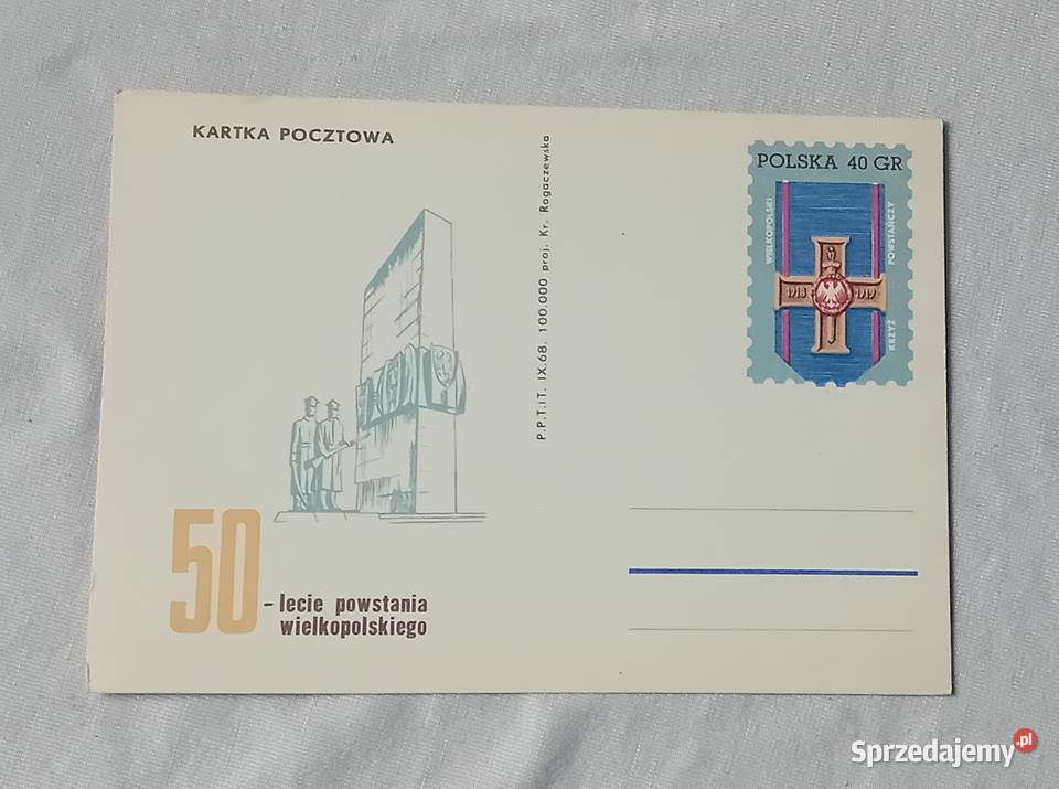 Pocztówka 60lecie Powstania Wielkopolskiego Koźminek