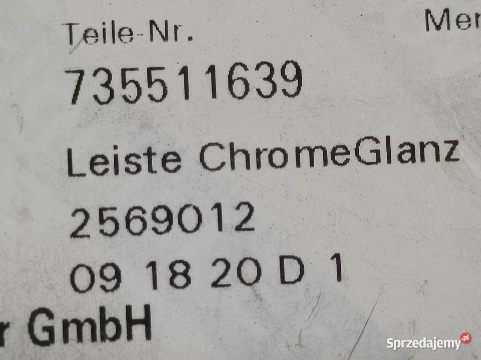 FIAT 500 LISTWA OZDOBNA CHROM ZDERZAKA LEWY Pleszew