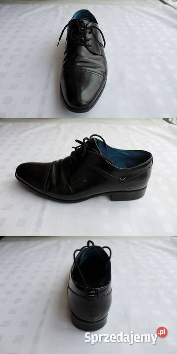 Półbuty Męskie 41 Czarny Skórzane Do Garnituru sprzedam