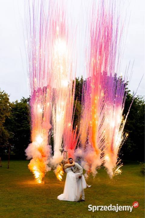 Kolorowe miny dymne ślub wesele atrakcje Gorzów Wielkopolski