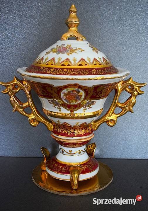 Porcelanowa miniaturka wazy z talerzykiem Chełmno sprzedam