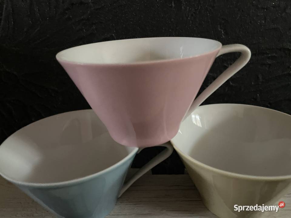 Trzy filiżanki porcelanowe Austria Lilien Porcelana i szkło Wałbrzych sprzedam
