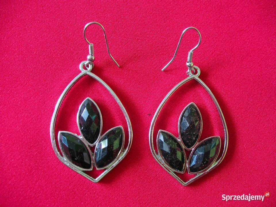 Kolczyki metal i szkło mieniące Siedlce
