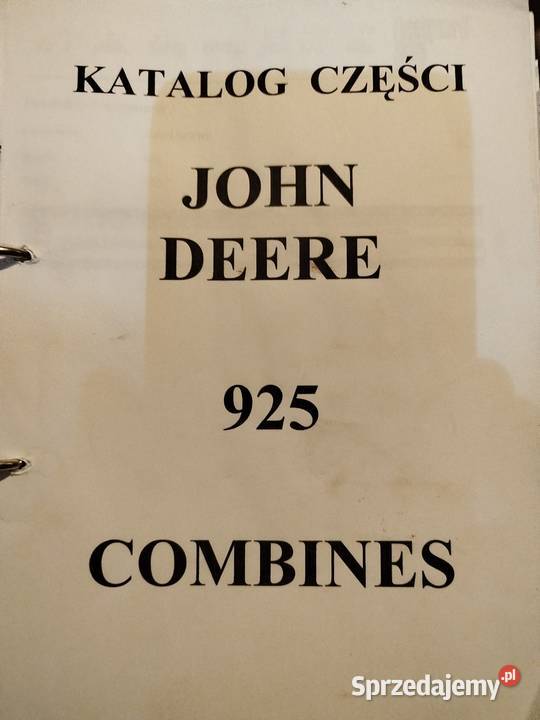 Katalog części do kombajn John Deere 925
