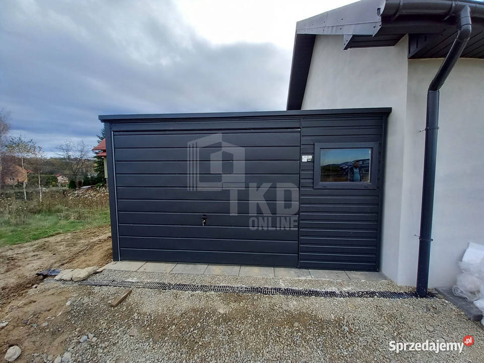 Garaż Blaszany 4x7 Brama 2x okno Antracyt TKD110 Włocławek