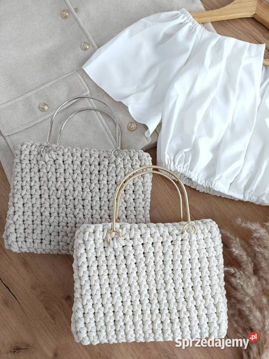 Torebka ze sznurka szydełkowa handmade Do ręki  Rzeszów sprzedam