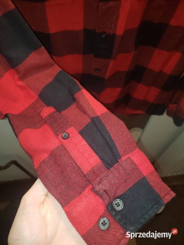 Czerwona koszula w krate H&M Dzierżoniów